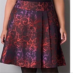 NWT Lane Bryant Pleated A-Line Floral Damask Print Skirt Women’s‎ Size 16